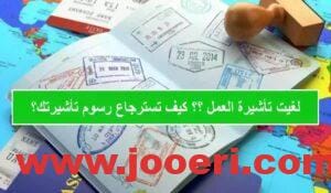 ما هي خدمة استرجاع رسوم تأشيرة العمل حال إلغائها اون لاين