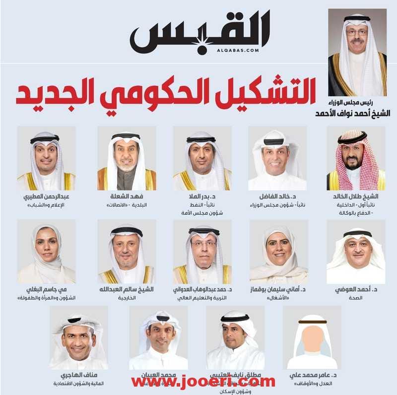 التشكيل الوزاري الجديد بالكويت 