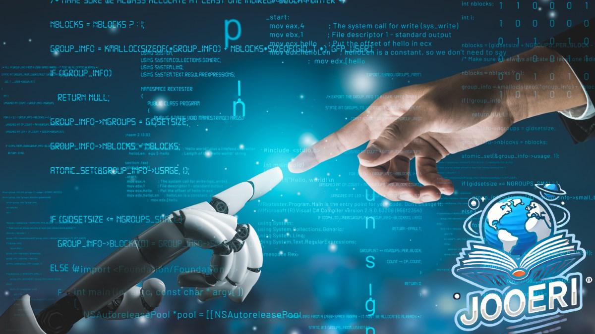Robotic hand and human hand touching via extended fingers a la Sistine Chapel