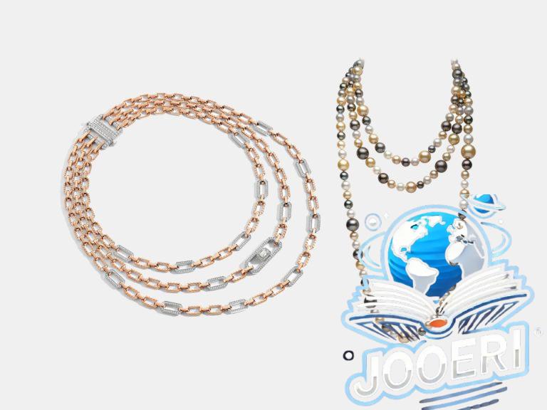 موديلات قلادات متعددة الصفوف.. سيمفونية من الأناقة والجمال تتناغم حول عنقكِ