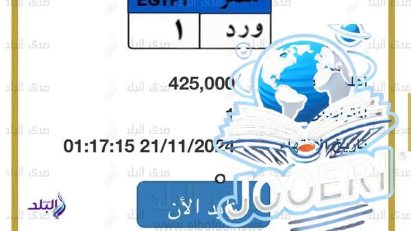 "و ر د - 1" .. لوحة سيارة مميزة بـ 425 ألف جنيه