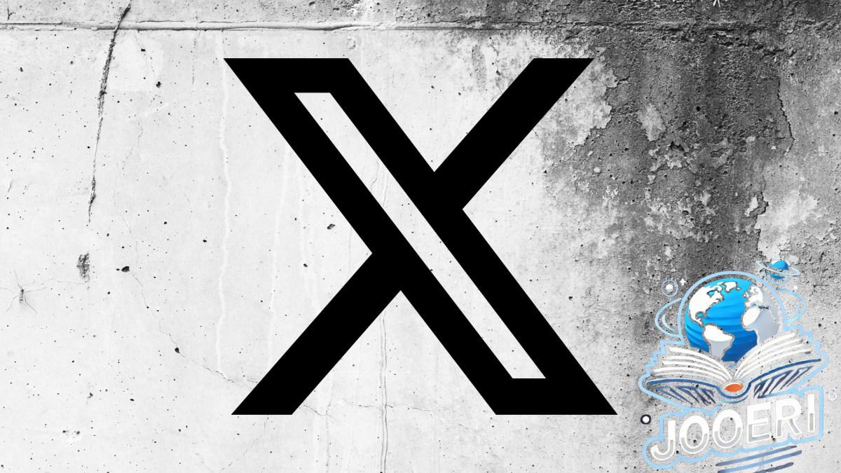 X (formerly Twitter) logo on a cracked wall