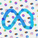 distorted meta logo and other brands including facebook, instagram, whatsapp, oculus, and messenger