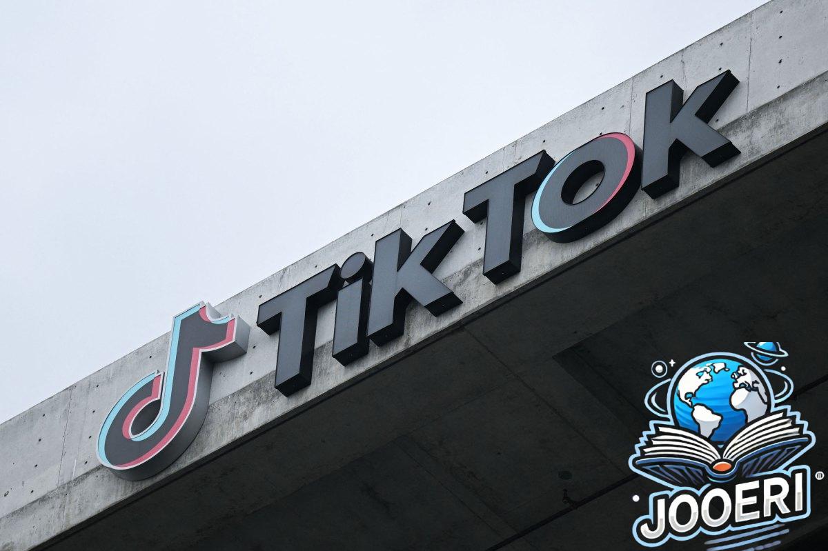The TikTok logo is displayed on signage outside TikTok social media app company offices in Culver City, California.