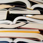 Stack of open books