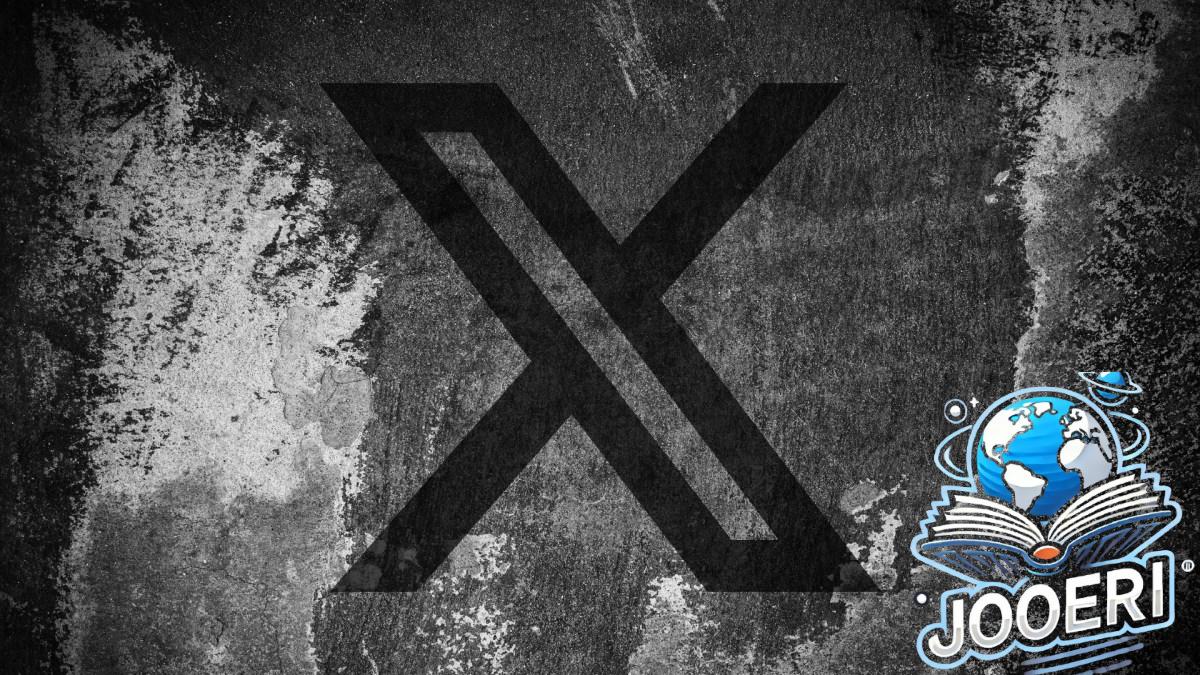 X (formerly Twitter) logo on a cracked wall