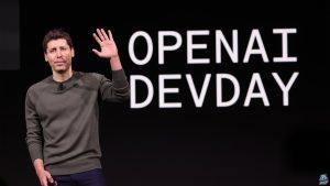 SAN FRANCISCO, CALIFORNIA - NOVEMBER 06: OpenAI CEO Sam Altman speaks during the OpenAI DevDay event on November 06, 2023 in San Francisco, California. Altman delivered the keynote address at the first ever Open AI DevDay conference. (Photo by Justin Sullivan/Getty Images)
