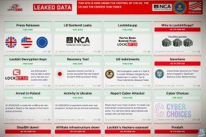 a screenshot showing the now-seized LockBit site