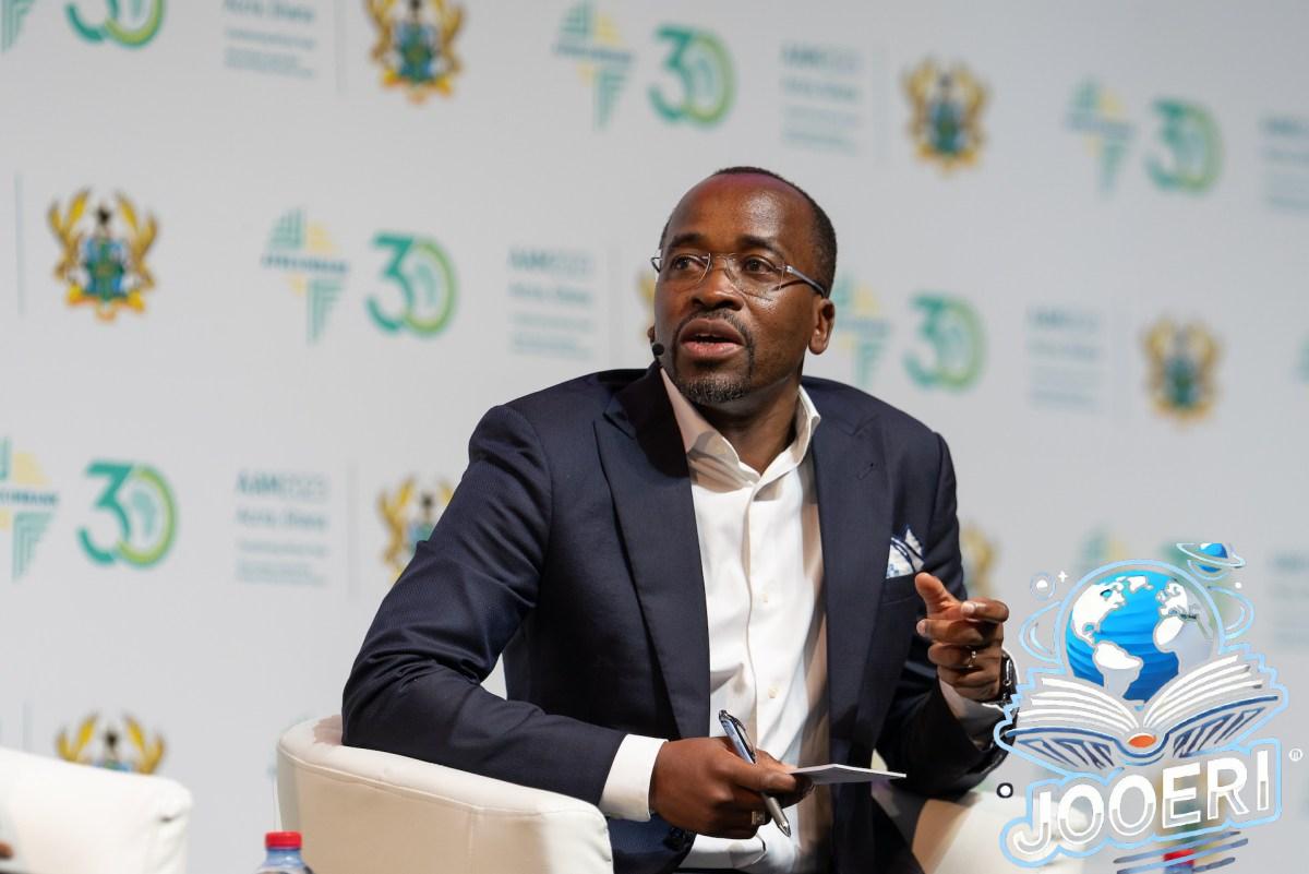 Mr. Hardy Pemhiwa, President and CEO of Cassava Technologies, speaks at the Afreximbank Annual Meeting on June 18, 2023