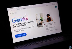 A Google Gemini generative artificial intelligence webpage arranged in Riga, Latvia, on Friday, Aug. 16, 2024. The public release of advanced generative AI tools such as Google's Gemini, Meta AI, and OpenAI's ChatGPT over the past two years has heightened fears that millions of workers could be displaced. Photographer: Andrey Rudakov/Bloomberg via Getty Images