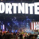 PARIS, FRANCE - OCTOBER 26: The logo of the video game 'Fortnite' developed by Epic Games is displayed during the 'Paris Games Week' on October 26, 2018 in Paris, France. 'Paris Games Week' is an international trade fair for video games and runs from October 26 to 31, 2018. (Photo by Chesnot/Getty Images)