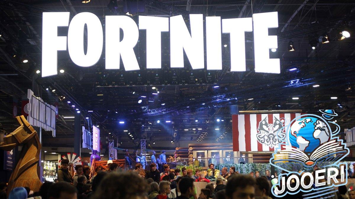 PARIS, FRANCE - OCTOBER 26: The logo of the video game 'Fortnite' developed by Epic Games is displayed during the 'Paris Games Week' on October 26, 2018 in Paris, France. 'Paris Games Week' is an international trade fair for video games and runs from October 26 to 31, 2018. (Photo by Chesnot/Getty Images)