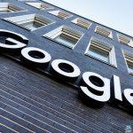 The Google logo can be seen on the facade in front of the company's Munich headquarters